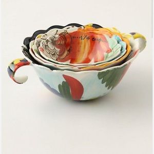 Anthropologie Painted Amaryllis Measuring Cups